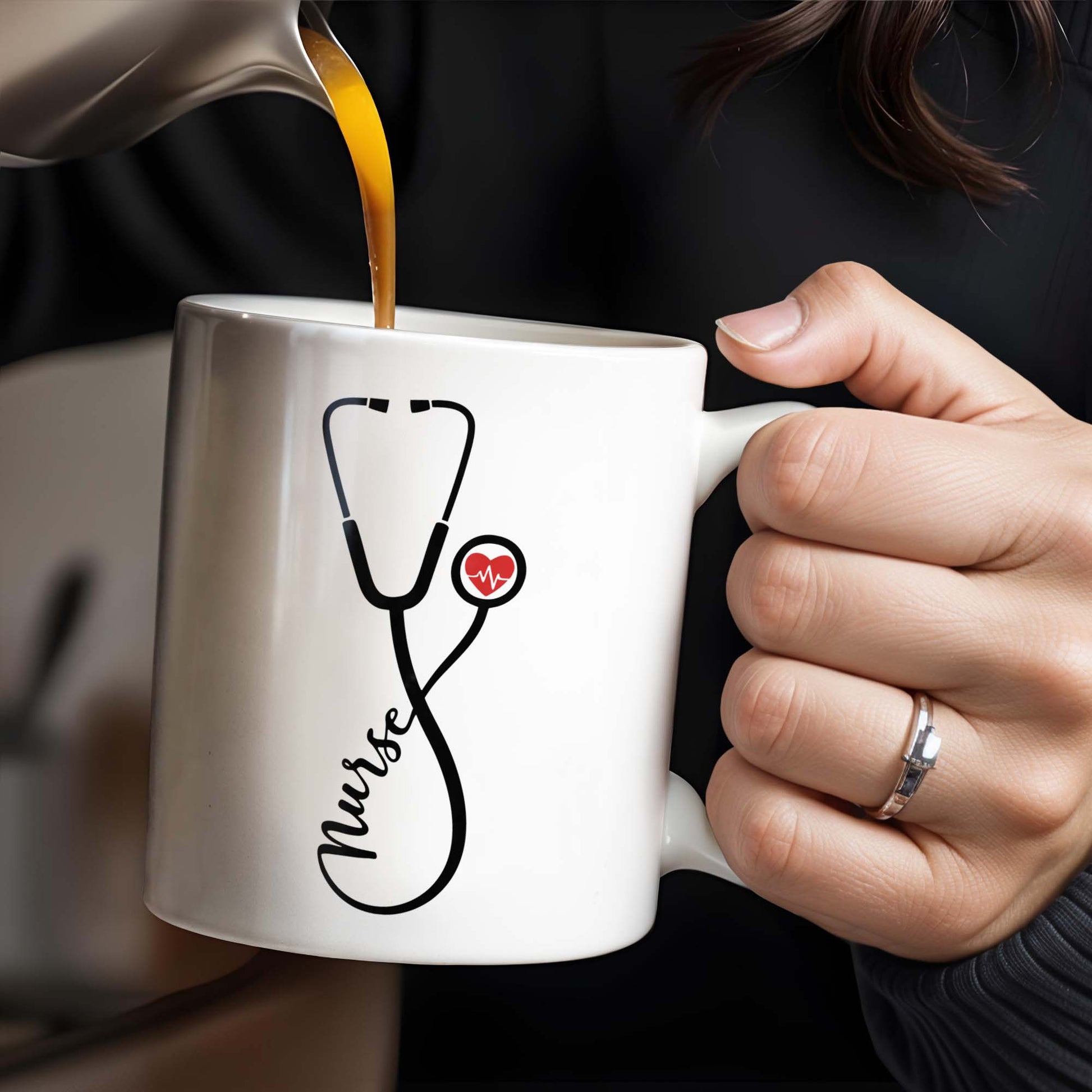 Nurse, Stethoscope and Heartbeat