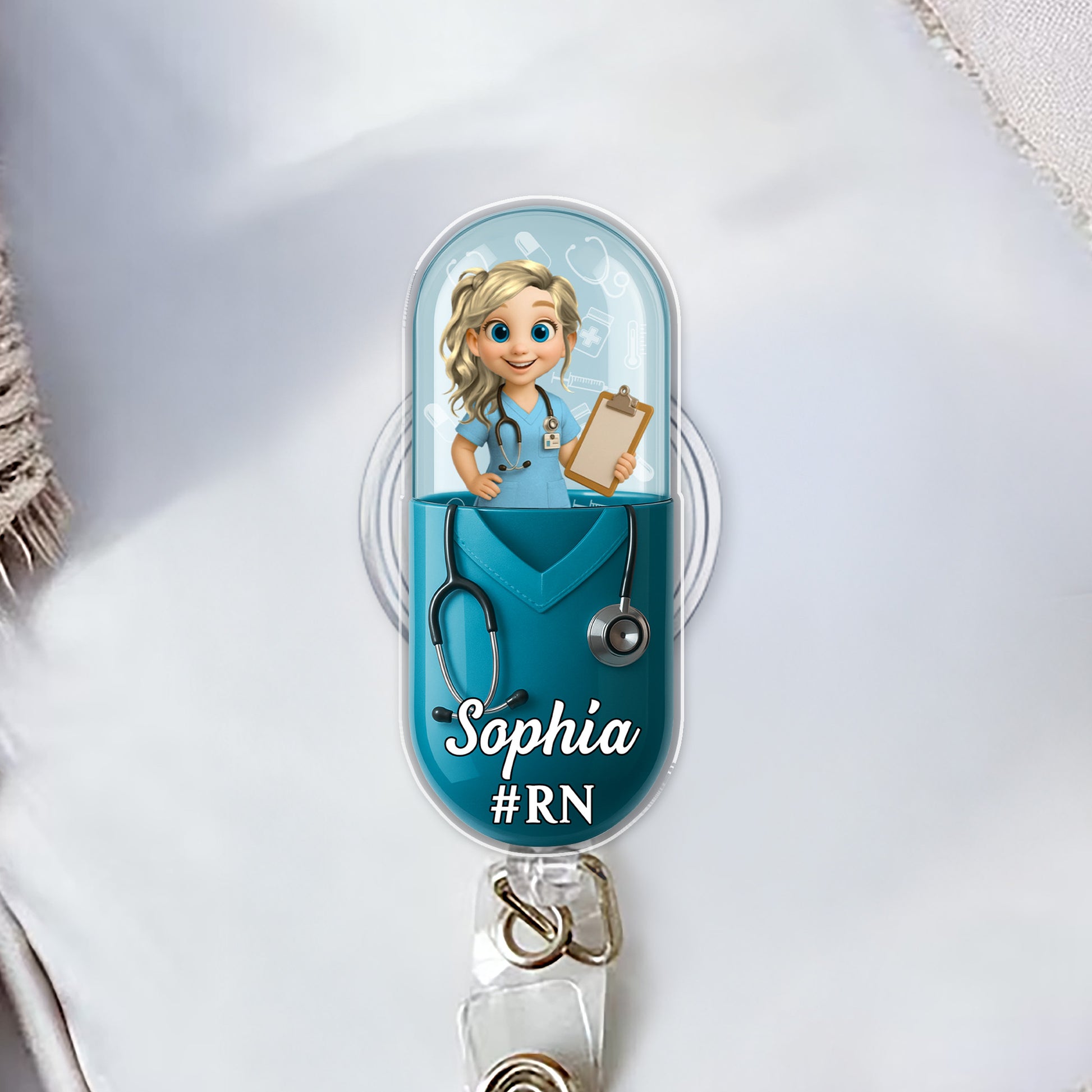 Celebrate Your Favorite Nurse With A Cartoon Nurse Badge Reel