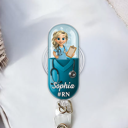 Celebrate Your Favorite Nurse With A Cartoon Nurse Badge Reel
