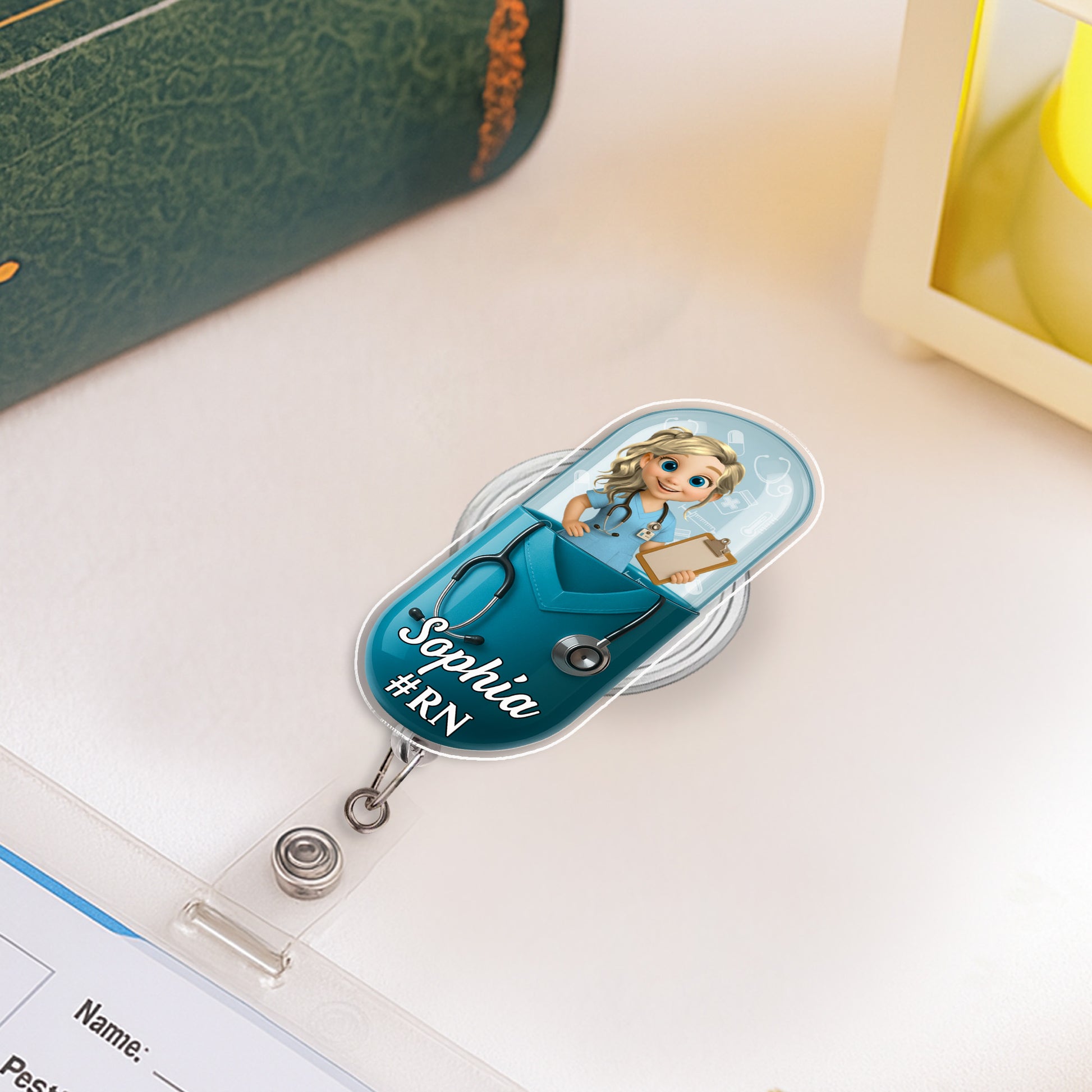 Celebrate Your Favorite Nurse With A Cartoon Nurse Badge Reel