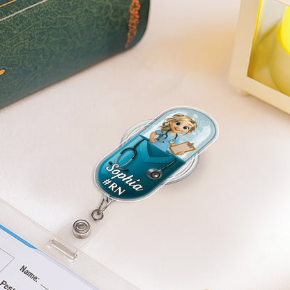 Celebrate Your Favorite Nurse With A Cartoon Nurse Badge Reel