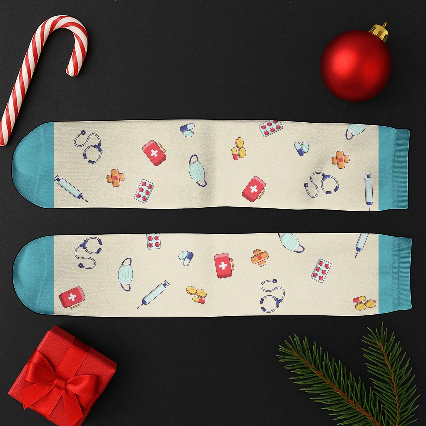 Nurse Mode Off, Customizable Socks With Nurse And Medical Symbols