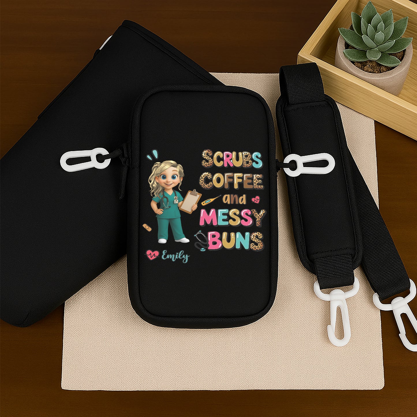 Crubs Coffee And Messy Buns Cartoon Nurse