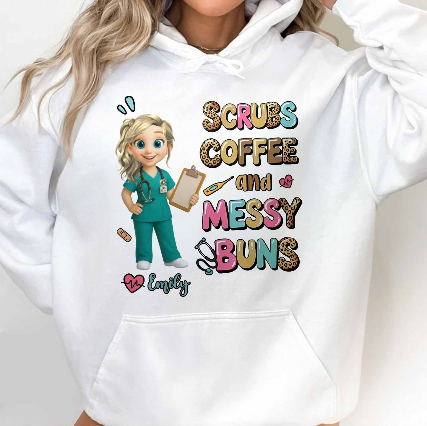 Scrubs Coffee And Messy Buns Fun Design