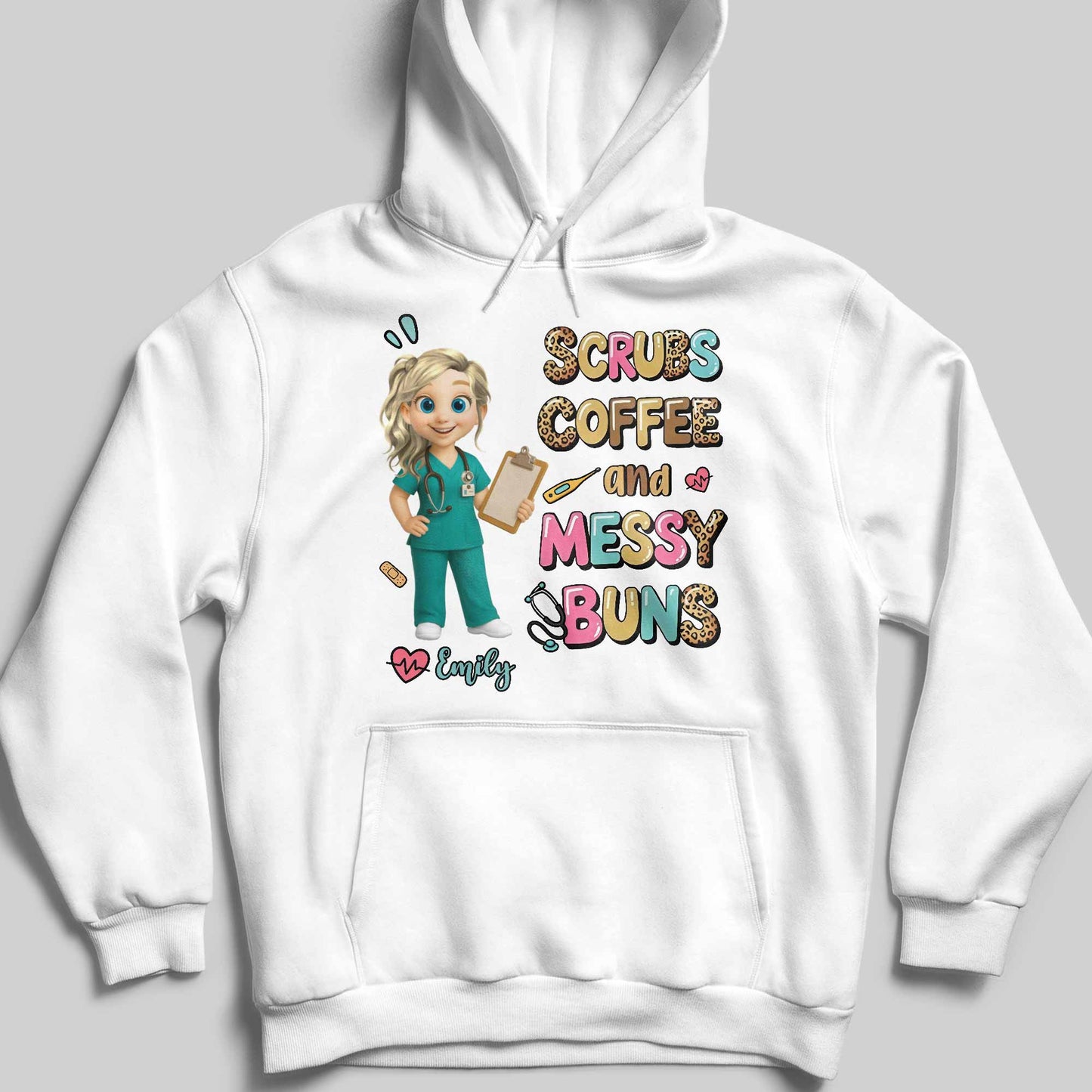 Scrubs Coffee And Messy Buns Fun Design