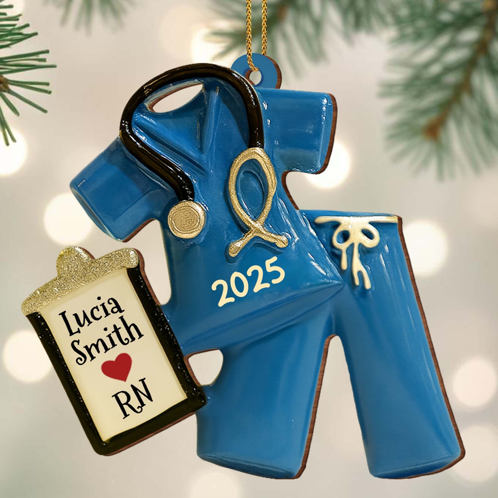 Celebrate Your Favorite Nurse With Scrubs And Badge Ornament