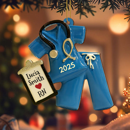 Celebrate Your Favorite Nurse With Scrubs And Badge Ornament