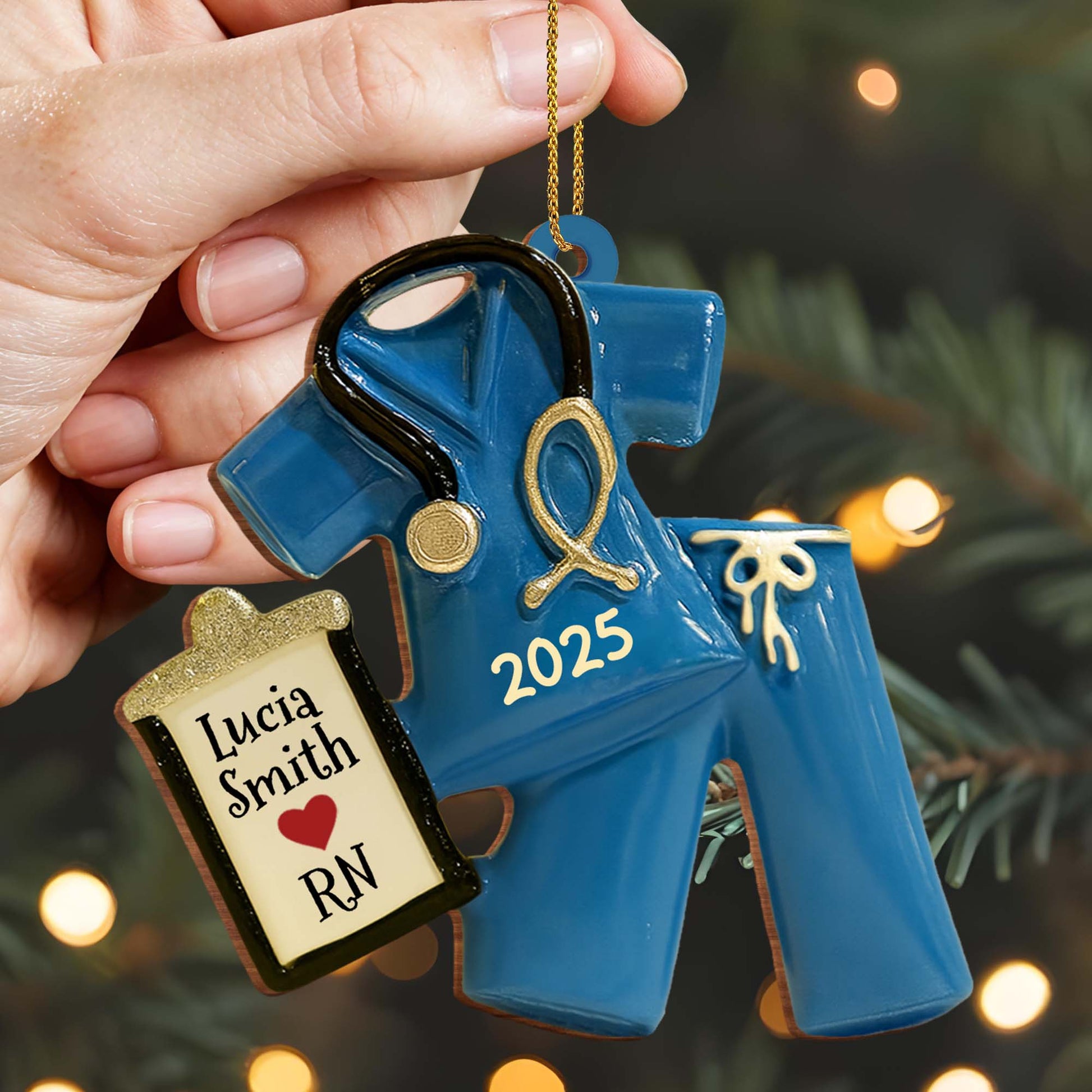 Celebrate Your Favorite Nurse With Scrubs And Badge Ornament