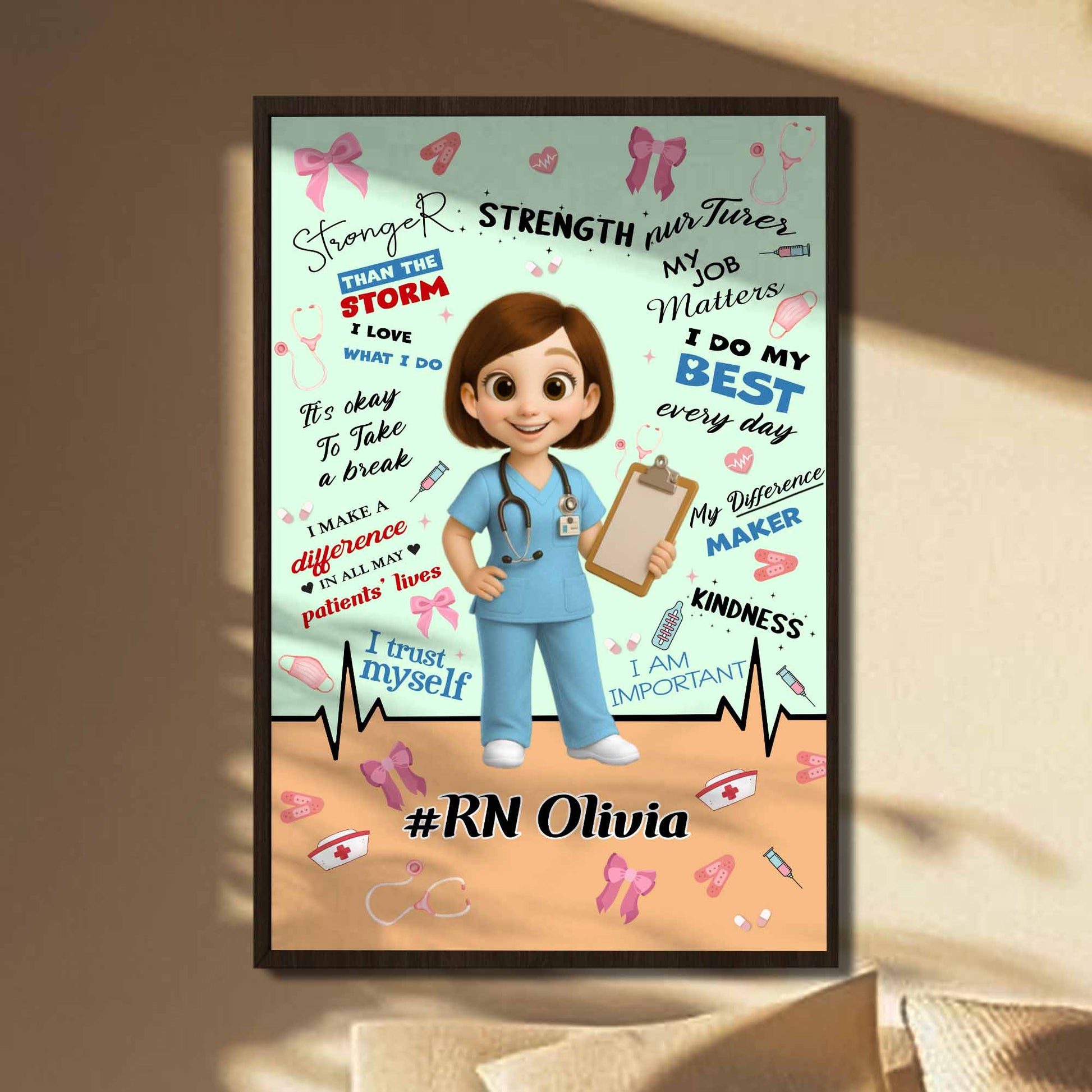 Stronger Than The Storm, Strength Nurtures, Nurse Poster