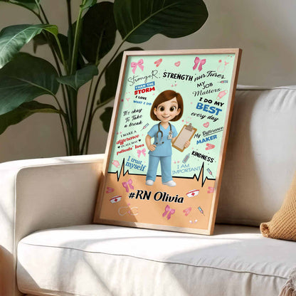 Stronger Than The Storm, Strength Nurtures, Nurse Poster