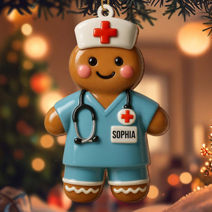 Customized Medical Professional Ornament With Nurse And Stethoscope
