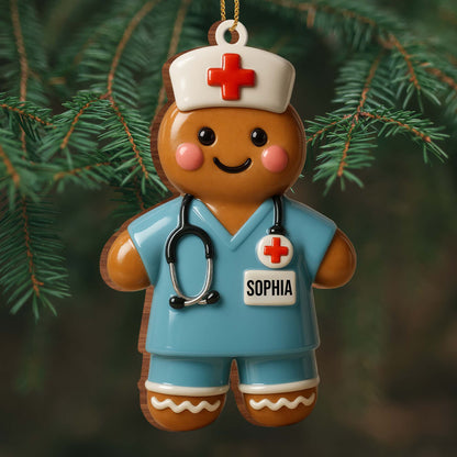 Customized Medical Professional Ornament With Nurse And Stethoscope
