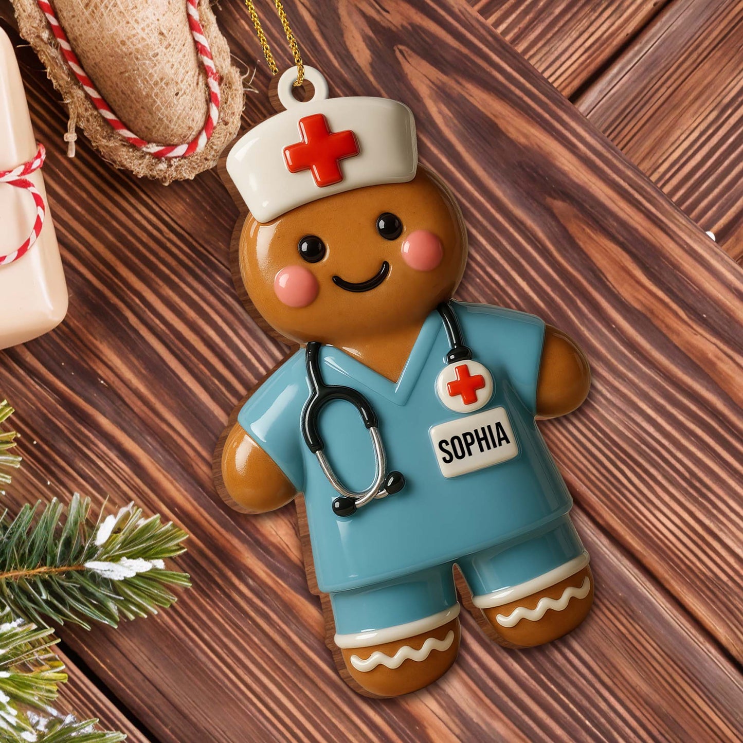 Customized Medical Professional Ornament With Nurse And Stethoscope