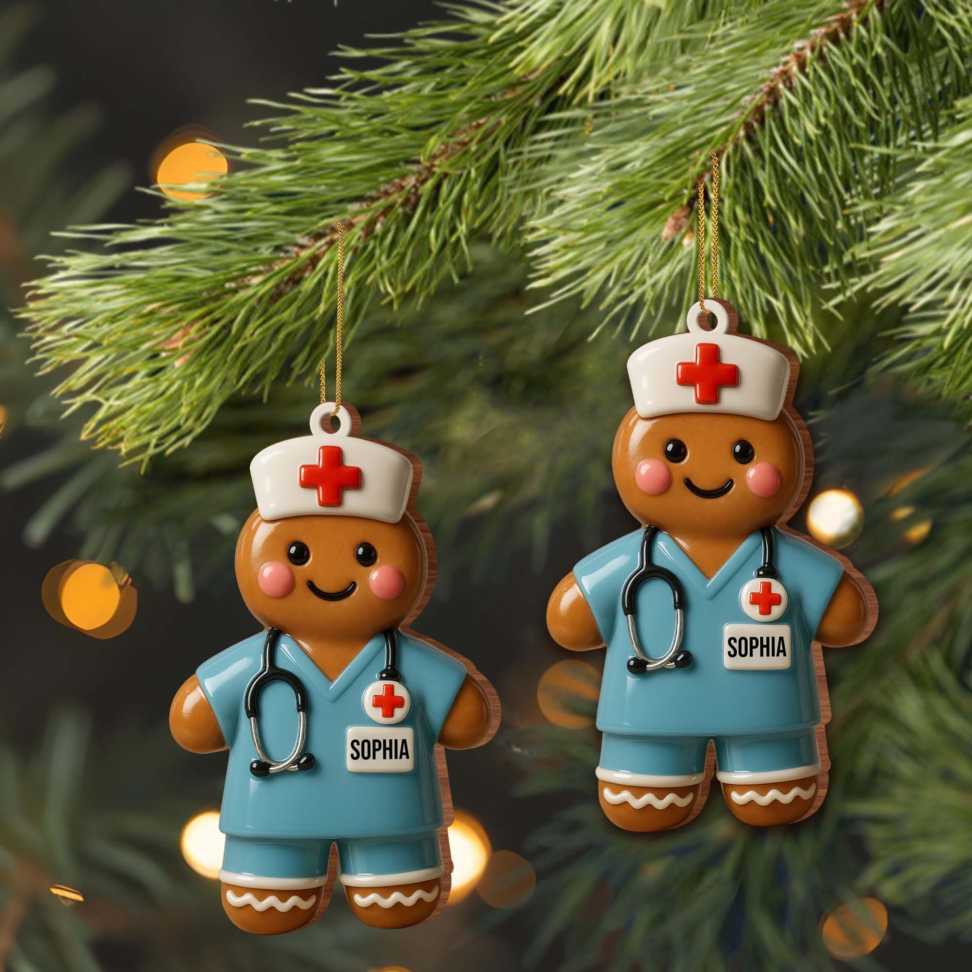 Customized Medical Professional Ornament With Nurse And Stethoscope