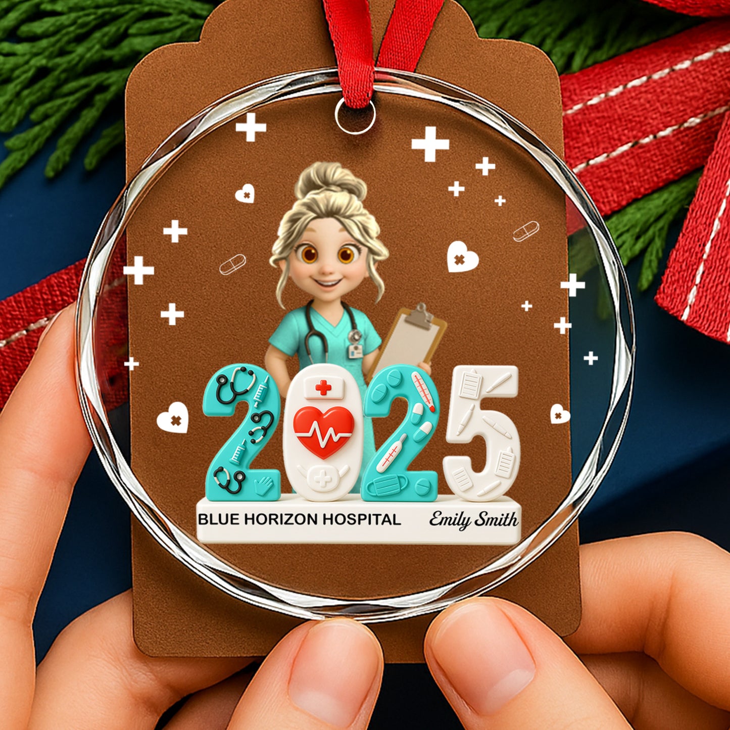 Celebrating 25 Years Of Care With Nurse And Medical Symbols