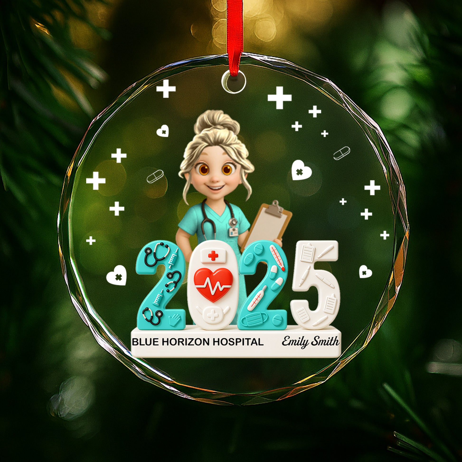 Celebrating 25 Years Of Care With Nurse And Medical Symbols