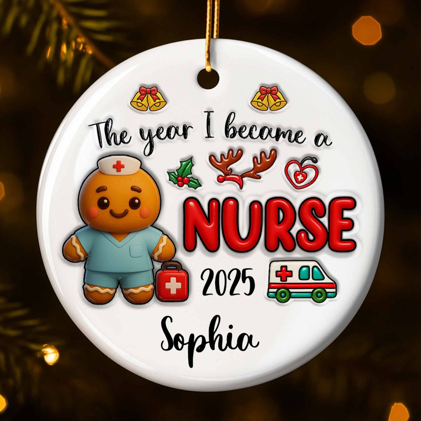 The Year I Become A Nurse With Gingerbread And Medical Icons
