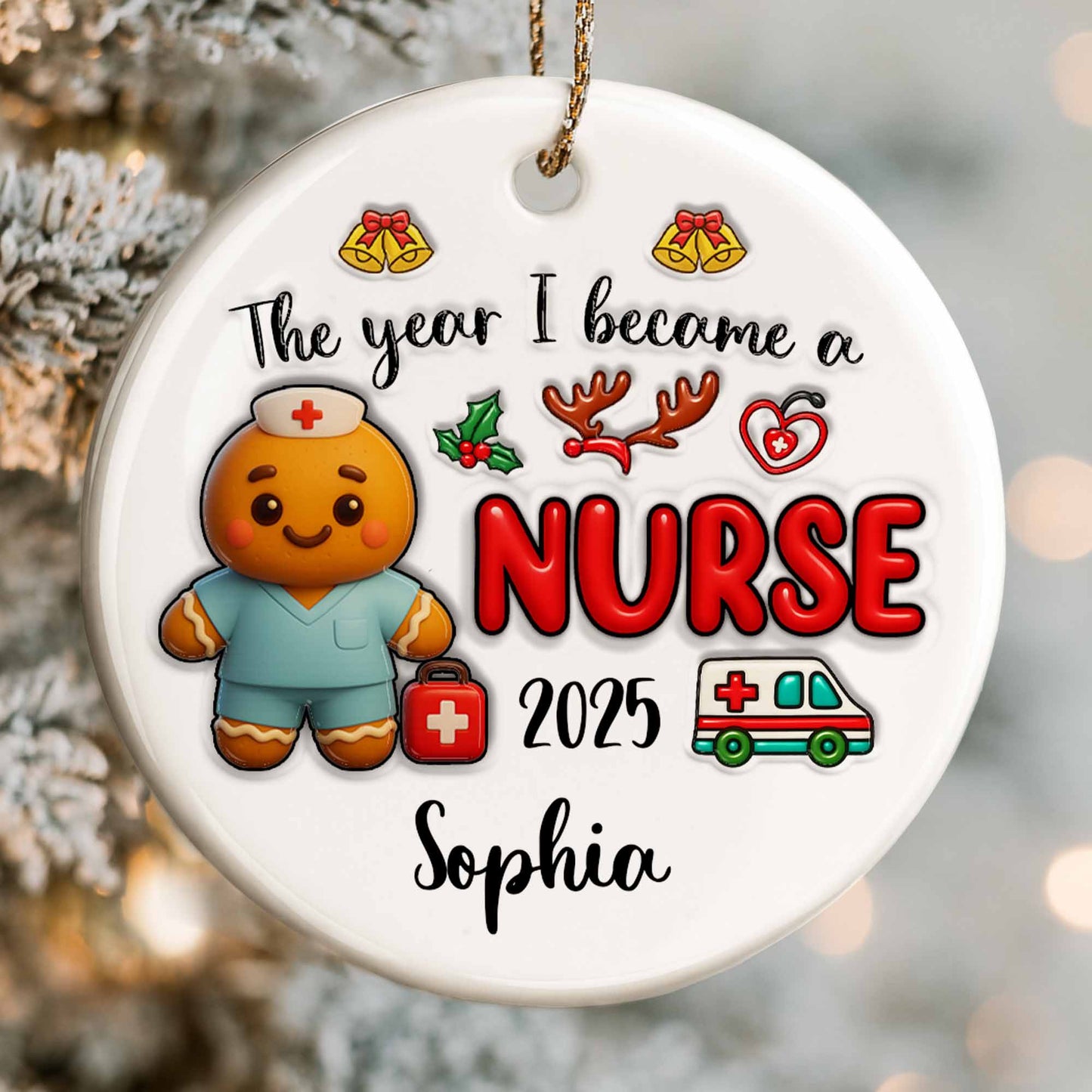 The Year I Become A Nurse With Gingerbread And Medical Icons