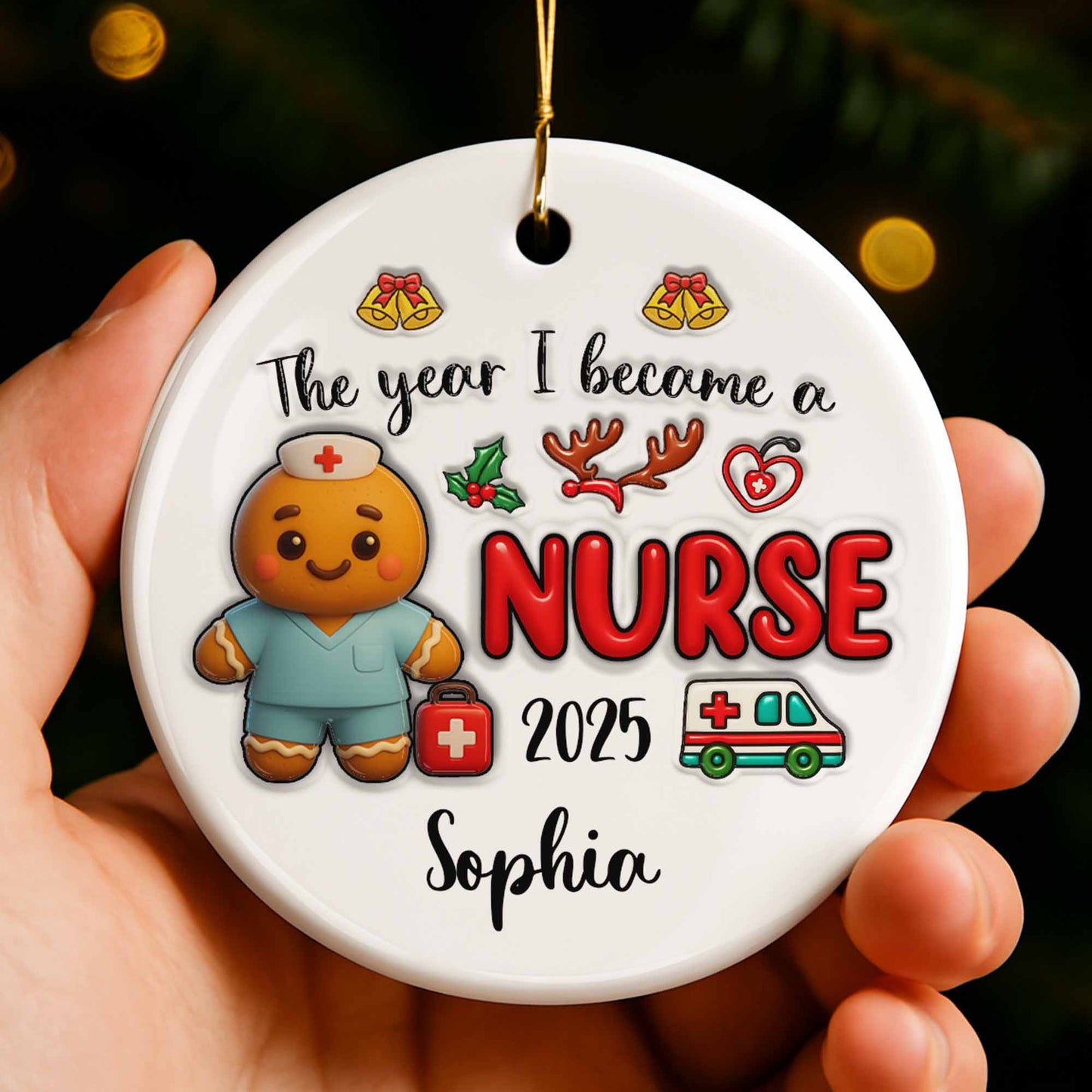 The Year I Become A Nurse With Gingerbread And Medical Icons