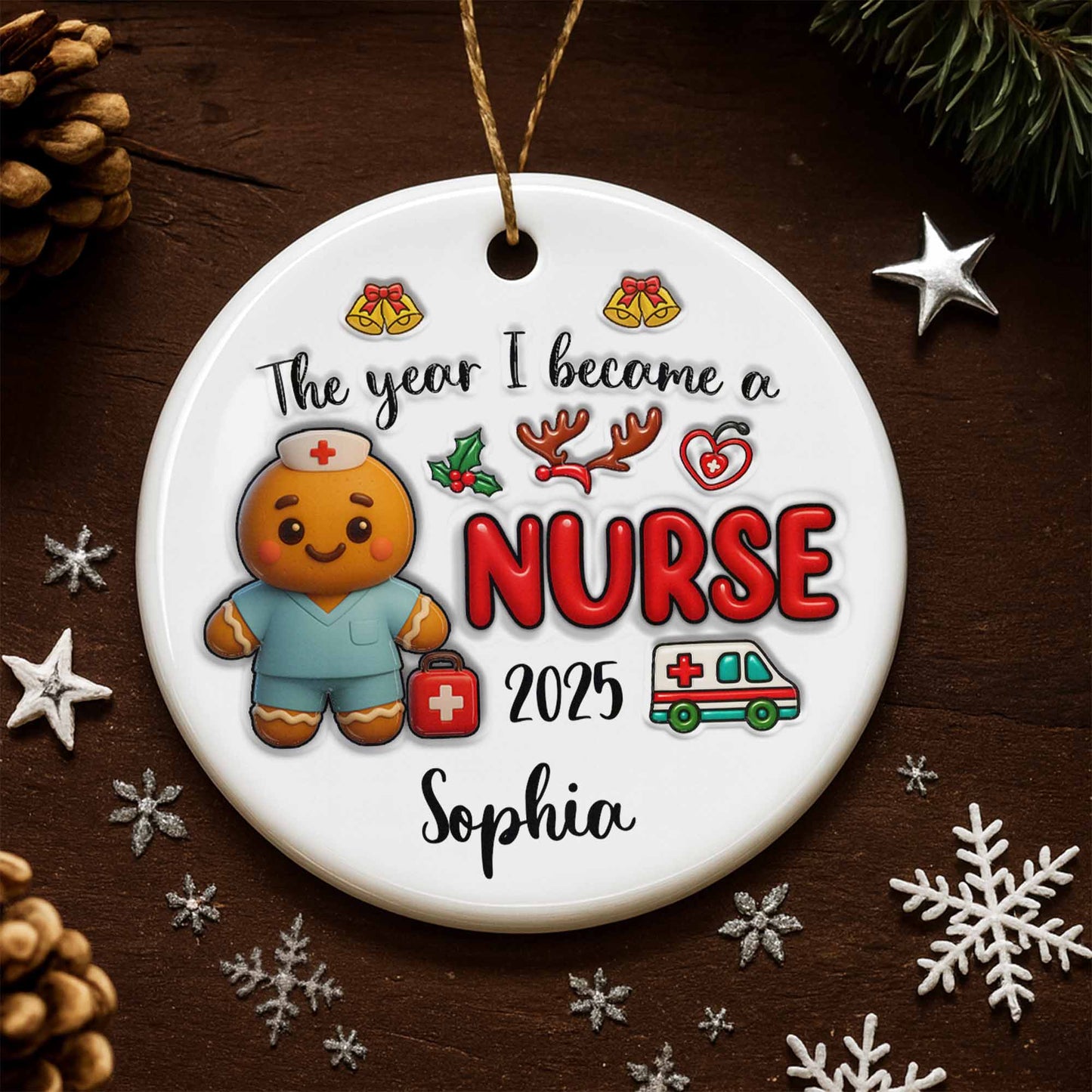 The Year I Become A Nurse With Gingerbread And Medical Icons