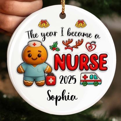 The Year I Become A Nurse With Gingerbread And Medical Icons