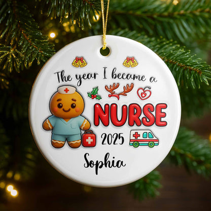 The Year I Become A Nurse With Gingerbread And Medical Icons