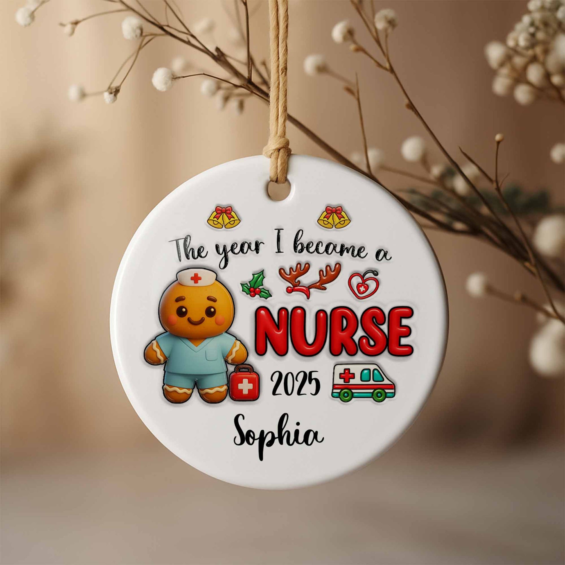 The Year I Become A Nurse With Gingerbread And Medical Icons