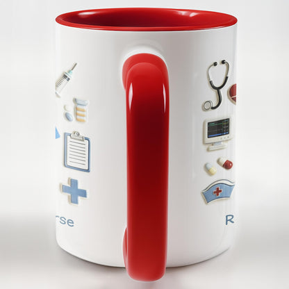 Registered Nurse With Stethoscope And Medical Icons