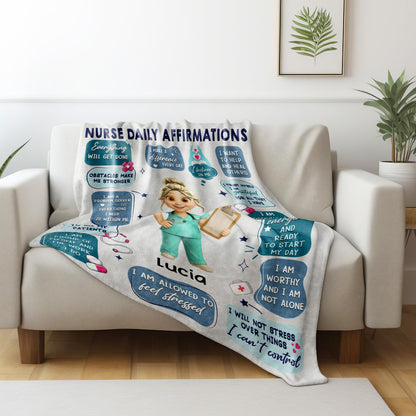 Nurse Daily Affirmations With Hearts, Pills, and Stethoscope