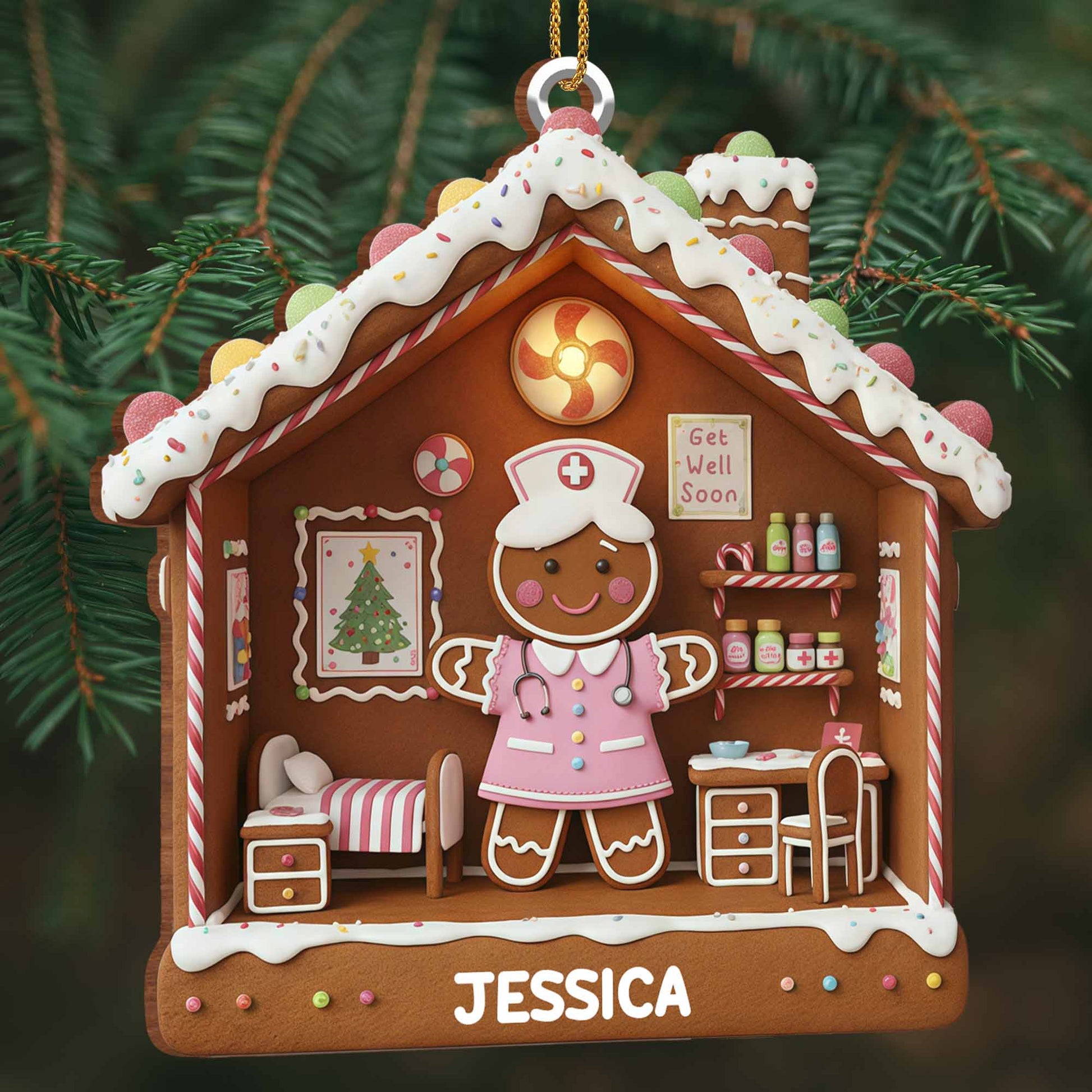 Get Well Soon Gingerbread Nurse And Medications
