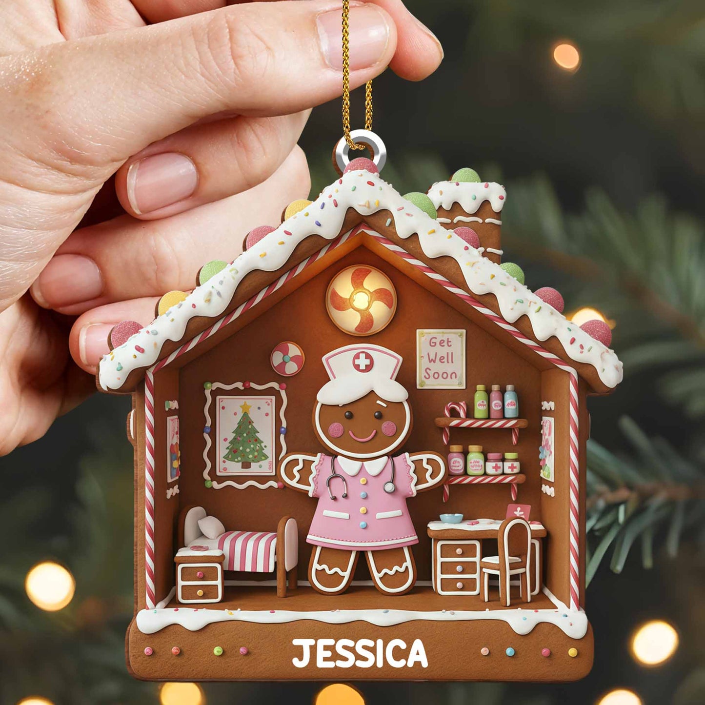 Get Well Soon Gingerbread Nurse And Medications