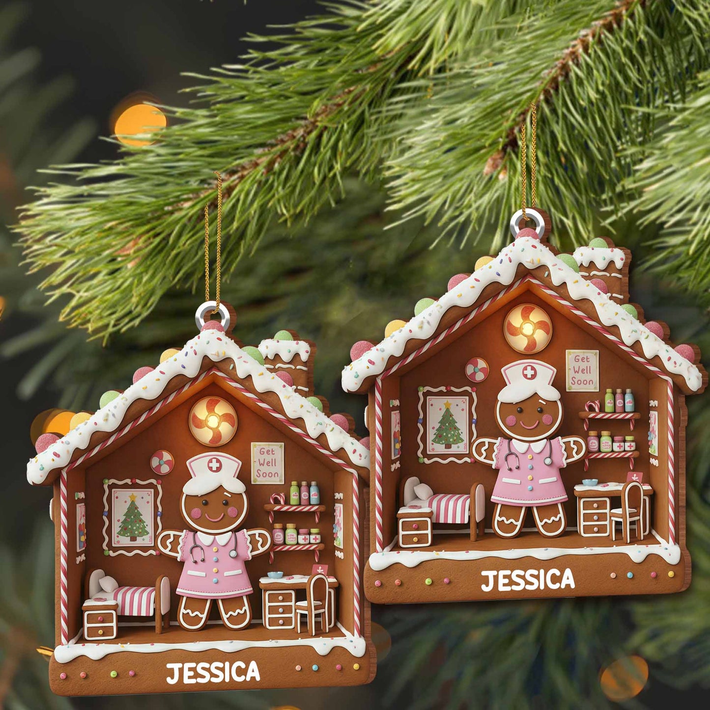 Get Well Soon Gingerbread Nurse And Medications