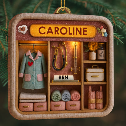 Customizable Nurse Themed Ornament With Medical Accessories
