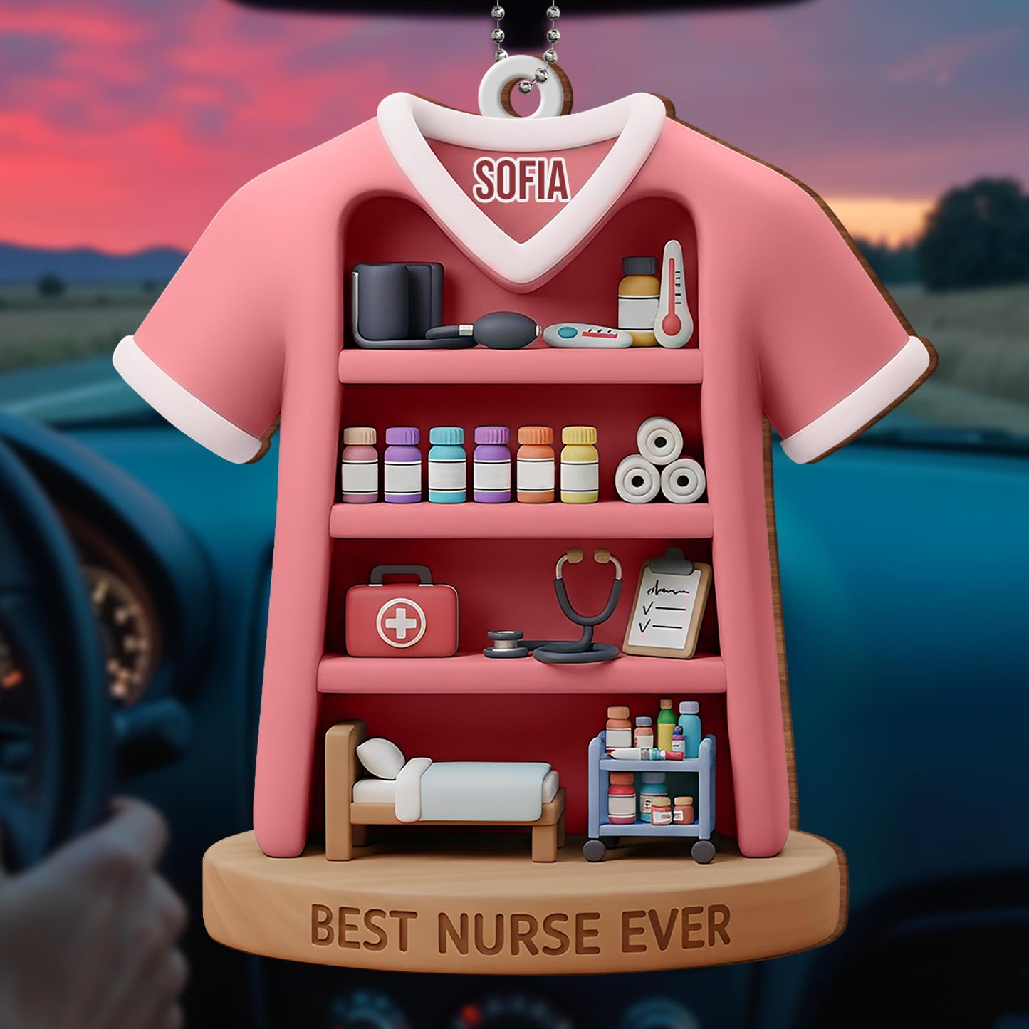 Best Nurse Ever With Stethoscope And Medical Items