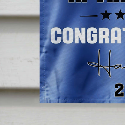 We Have A Nurse In The House Congratulations Scrubs And Stethoscope - Personalized Flag - NUR063_GAF