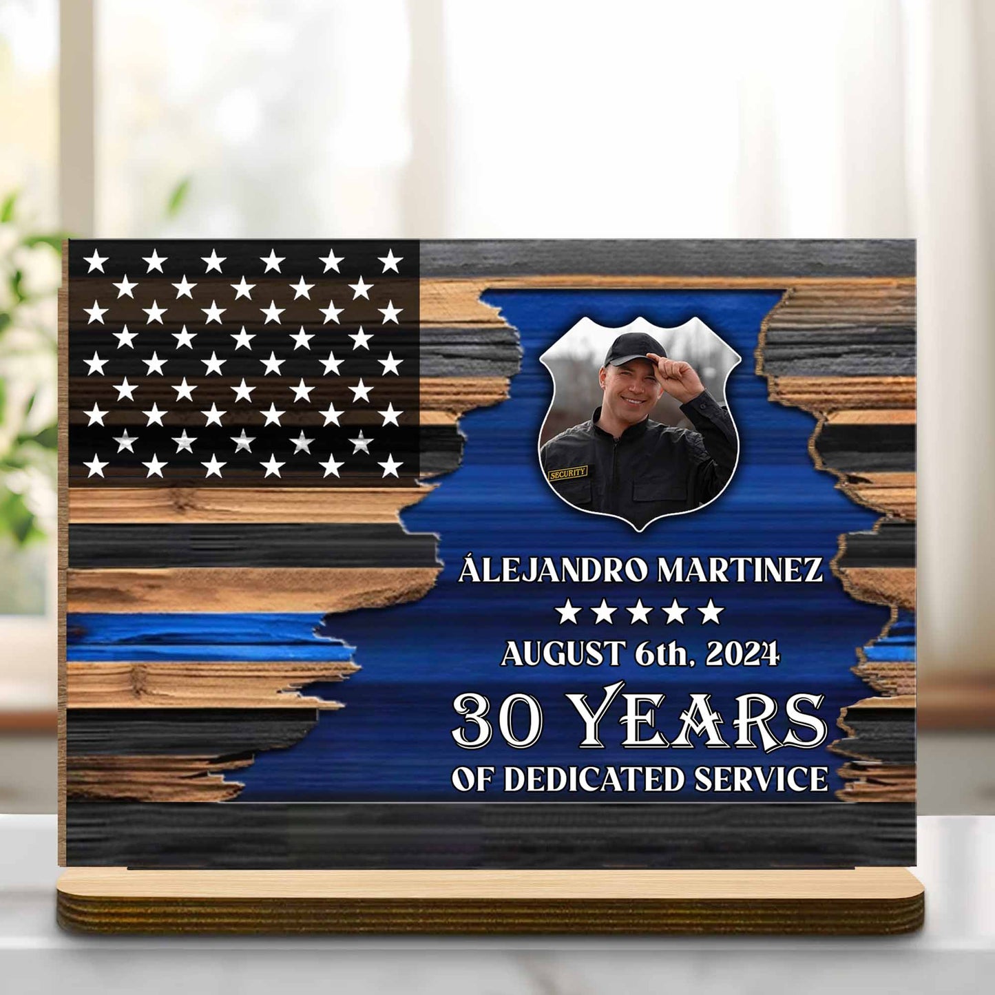 30 Years Of Dedicated Service With American Flag
