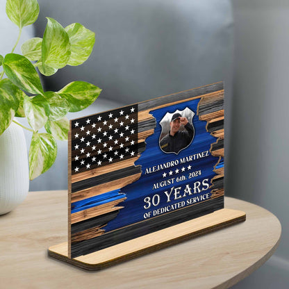 30 Years Of Dedicated Service With American Flag
