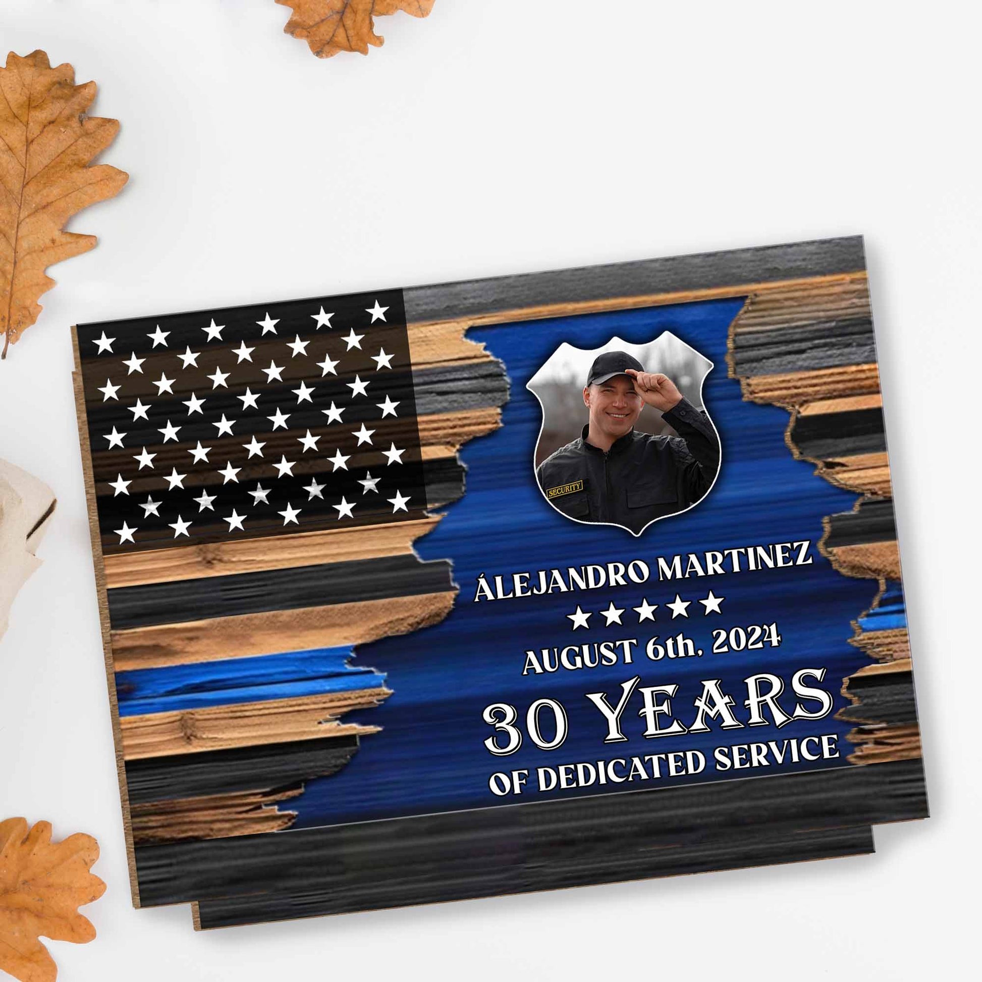 30 Years Of Dedicated Service With American Flag