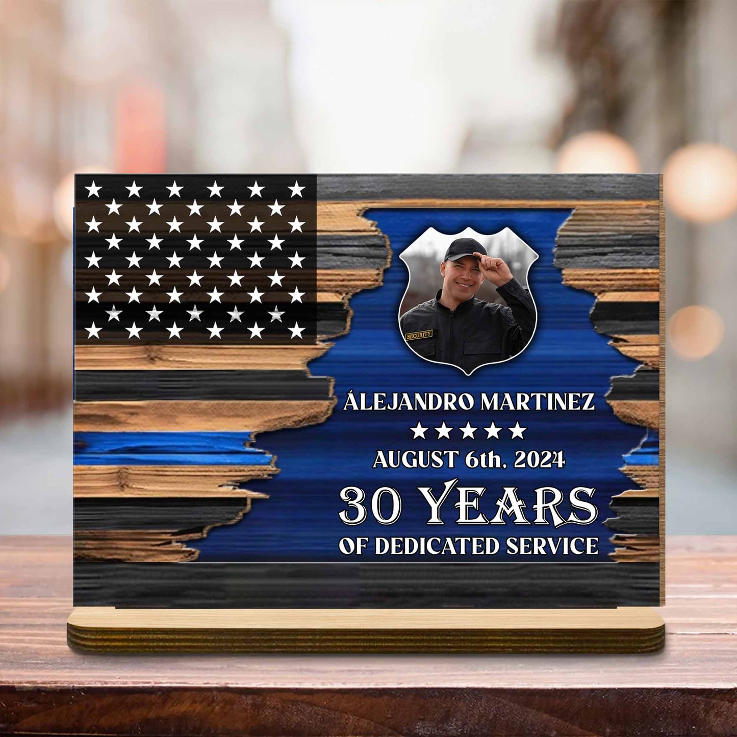 30 Years Of Dedicated Service With American Flag