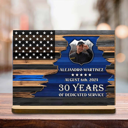 30 Years Of Dedicated Service With American Flag