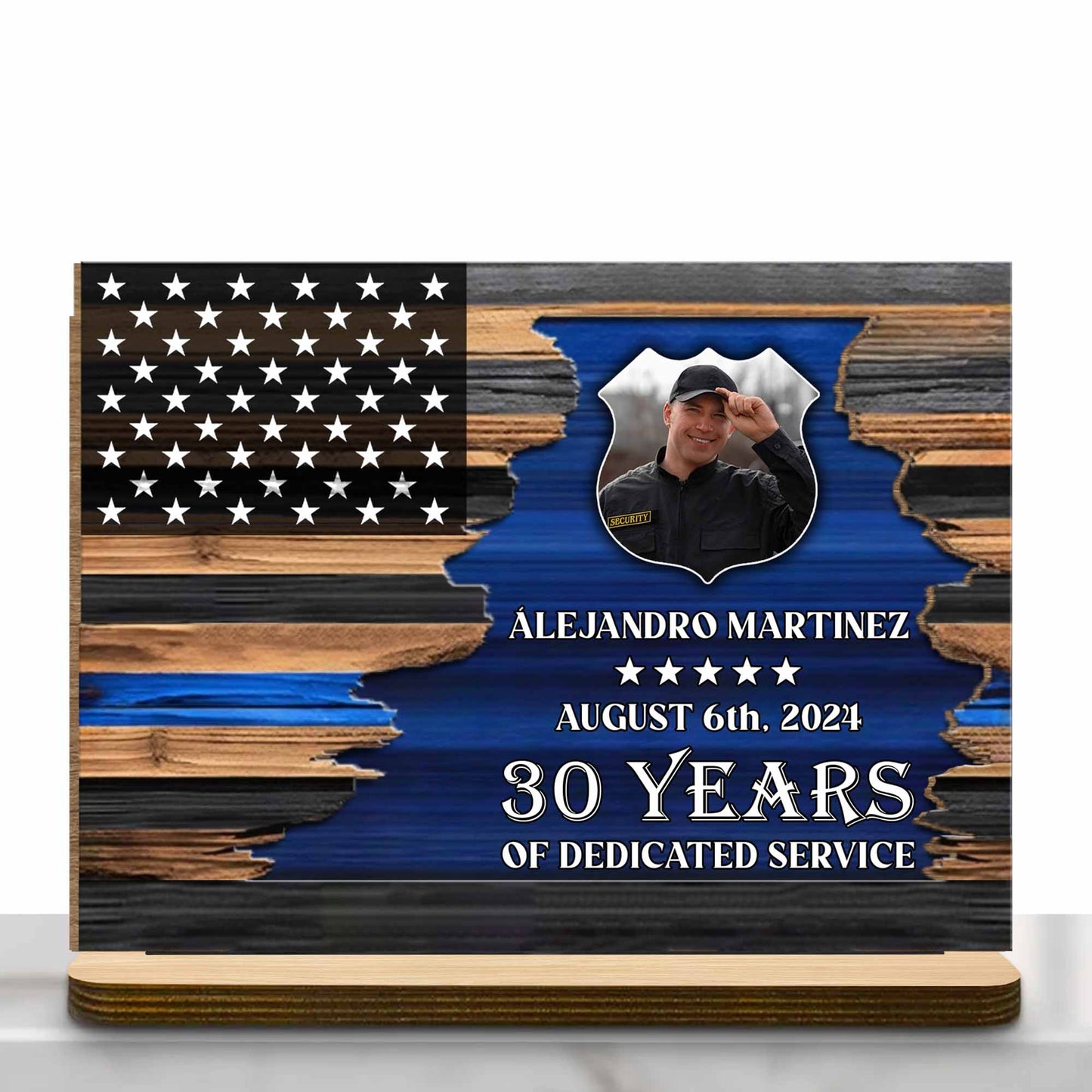 30 Years Of Dedicated Service With American Flag