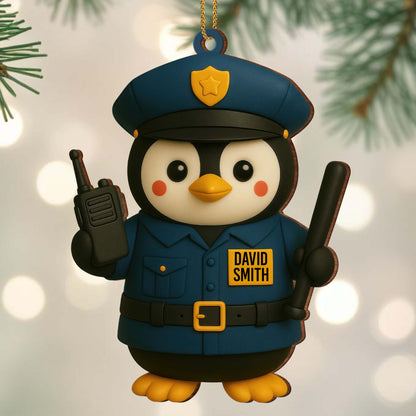 Customizable Penguin Police Officer Ornament