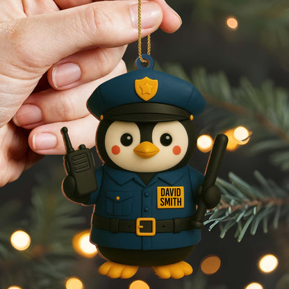 Customizable Penguin Police Officer Ornament