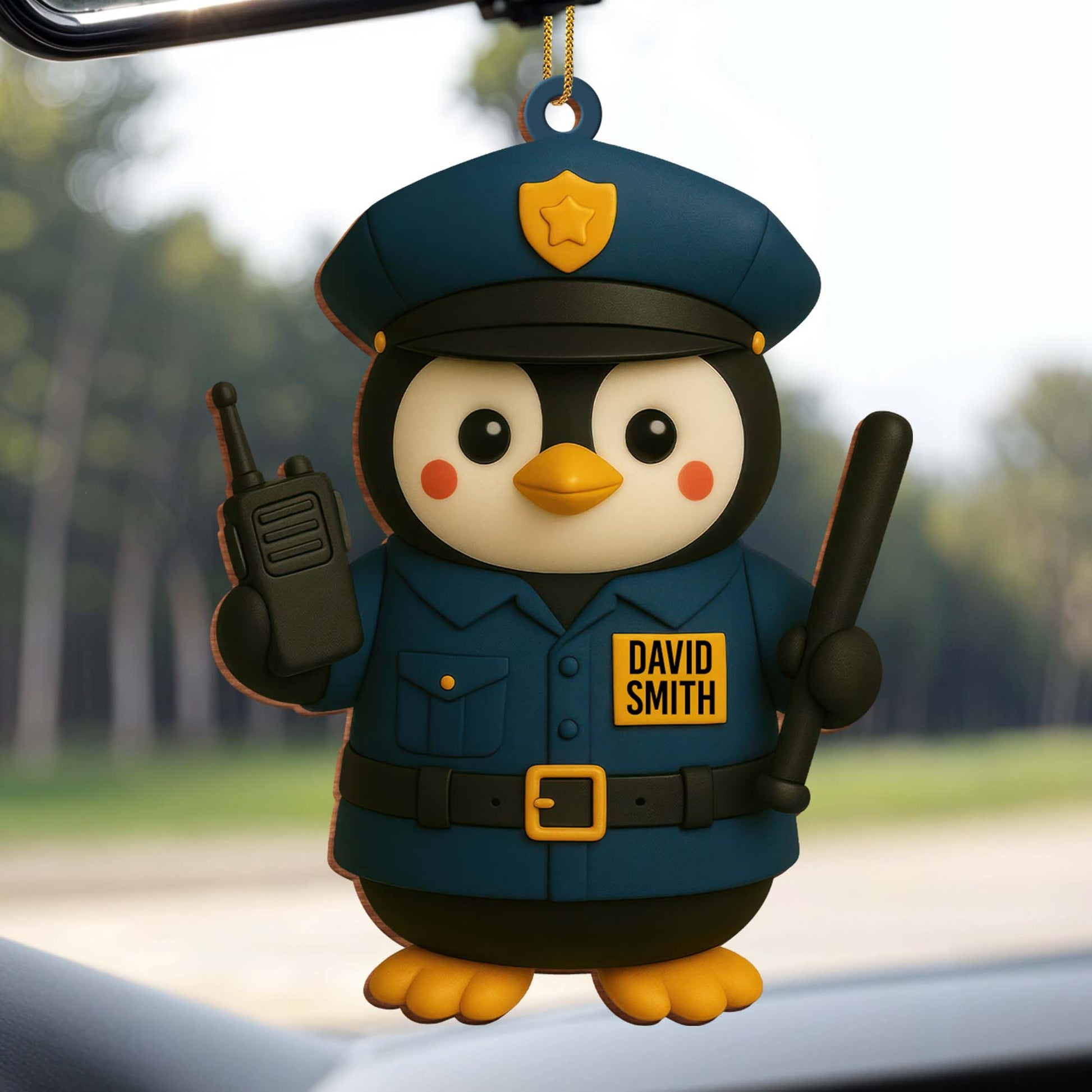 Customizable Penguin Police Officer Ornament