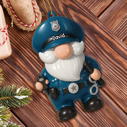 Customize This Adorable Police Officer Gnome Ornament