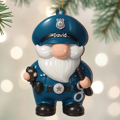 Customize This Adorable Police Officer Gnome Ornament