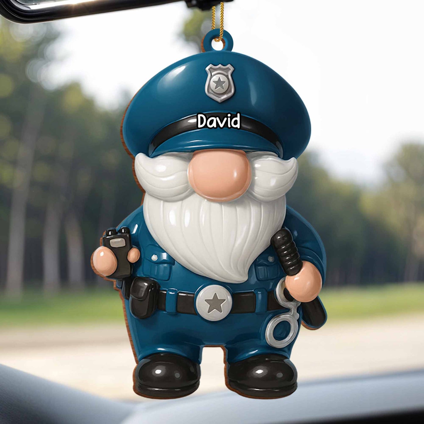 Customize This Adorable Police Officer Gnome Ornament