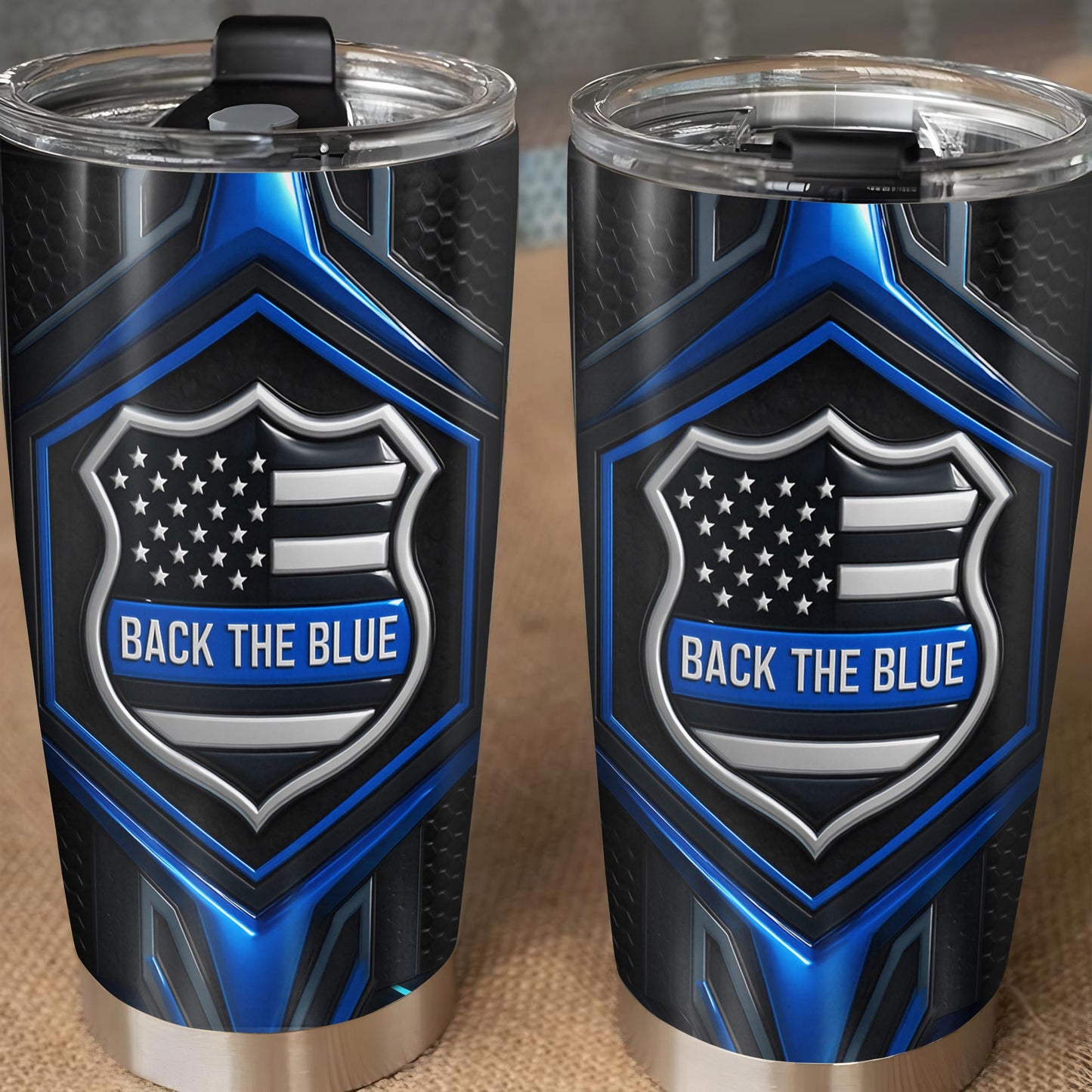 Back The Blue, Shield, Stars And Stripes