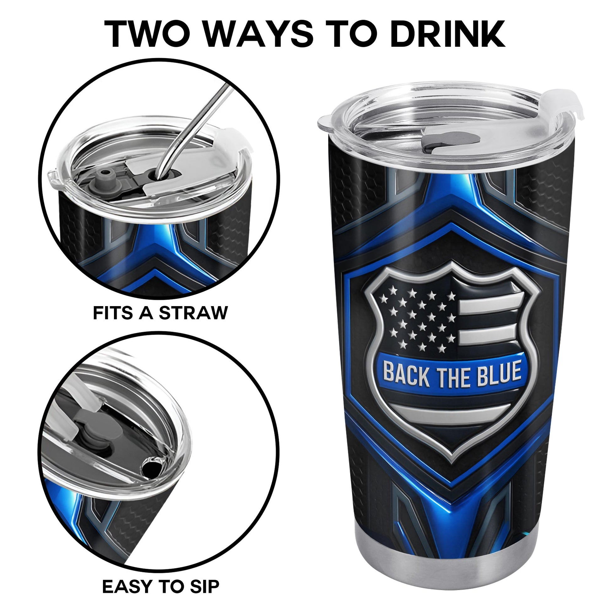 Back The Blue, Shield, Stars And Stripes