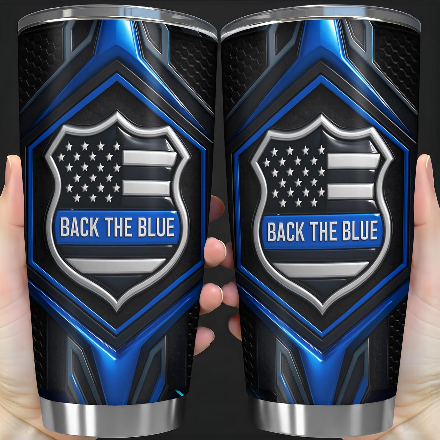 Back The Blue, Shield, Stars And Stripes